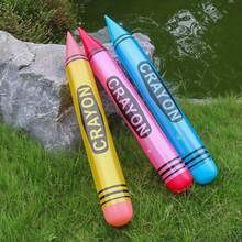 PVC Inflatable Large Crayon, Bright Color Inflatable Crayon Decoration Ornament, Back To School Classroom Decor, Art Theme Party Photo Prop, Pool Beach Play Toy - Multicolor - View 4