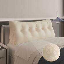 Almohada de cuña para cabecero, recámara, cabecero, cama individual, XL, almohada de cuña para cabecero, almohada para cabecero, cama con funda extraíble, 100% algodón, milenrama - Milenrama - Ver 8