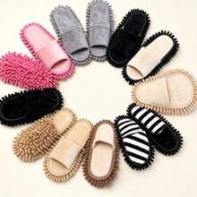 1 Pair Detachable Washable Linen Mop Slippers, Unisex Slouchy Floor Cleaning Slippers, Reusable Dusting Mop Shoes, Quick Drying, Suitable For Kitchen Bedroom Living Room Bathroom Indoor Home Cleaning, Summer Home Cleaning Tool - Multicolor - View 8