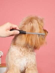Pet Stainless Steel Needle Comb Cat Dog Cleaning Grooming Comb Pet Hair Removal Detangling Comb Pet Supplies - View 3