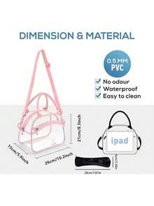 Insulated Lunch Bag With "Everything Is Fine" Print, Coffee Cup Design Portable Transparent Lunch Bag, PVC Material, Fashionable Portable Lunch Box Bag, Large Capacity Lunch Bag, Lunch Bag For Office Workers And Students, Multi-Functional Travel Storage Bag, Suitable For All Seasons, Reusable Transparent Snack Storage Tote Bag, Suitable For Outdoor Picnic Camping Travel, Includes Matching Utensil Storage Bag - Multicolor - View 10
