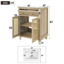 Bathroom Vanity With Storage, Adjustable Foldable Natural Wood Color - 自然的 - 查看 10