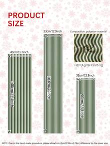 1pc,Minimalist Striped Table Runner,Protective Cover,Rectangular Tablecloth,Washable,Suitable For Home Dinner,Coffee Table,Kitchen And Dining Room Decor,Table Decor Party And Scene Decoration,Home Decor,Outdoor Patio Table Runner Decor,Entryway Decor,Fireplace Decor - Olive Green - View 3