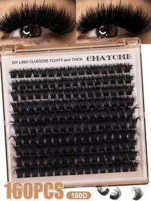 160/180/200pcs D-Curl Single Lash Extensions, Long-Lasting, Lightweight & Long, Suitable For Home DIY Beginners, Portable Travel Pack, Soft & Voluminous, Mixed Design, Enhances Eyes, Easy To Use, Perfect For Stage/Daily/Cosplay/Photography/DIY Eye Makeup - D - View 8