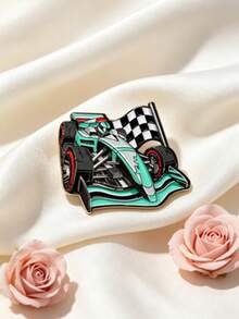 1pc Racing F1 Car Brooch, Cool Lapel Pin, Unisex, Backpack Decoration Pin, Street & Campus Style, Jacket & Bag Daily Casual Outfit Accessory - Green 4 - View 14