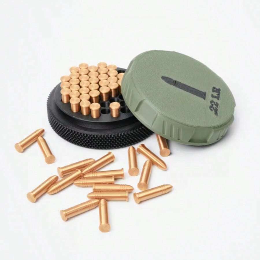 1pc New Mini Portable Storage Box With Screw Cap Design (Suitable For 22LR Caliber) Compact Durable Storage Box With Screw Cap, Portable Pocket Size, Large Capacity Storage (Box Only) - Storage Box - View 1