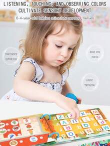 1pc Children's Early Education Quiet Sticker Book, Common Knowledge Cognitive Repeated Word Recognition Educational Montessori Baby Sticker Book Toy - Quiet Book - View 7