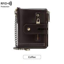 FOREVER MIYIN Dompet Lipat Pendek Pria dengan Perlindungan RFID, Dompet Koin dengan Resleting Ganda, Tempat Kartu Kapasitas Besar dengan Rantai Anti-Hilang, Jendela Foto ID untuk Penggunaan Sehari-hari - MultiWarna - View 13