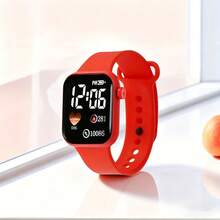 6Pcs/Set Girls' Electronic Watch Jewelry Set, Multi-Color Minimalist Sports College Style LED Digital Display Watch With Matching Color Bracelet, High-End Fashion Versatile, Silicone Strap Comfortable And Durable, Perfect For Daily Wear, Best Gift Choice (Gift Box Not Included) - Multicolor - View 7