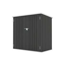 屋外収納庫 大容量 大型 屋外収納箱 ストッカー 外用 ベランダ 屋外 収納ボックス 金属製 1600L 両開きドア 施錠可能 底板なし - ブラック + スチール + モダン1 - チェックする 1
