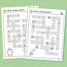 32-Page Math Puzzle Workbook, Fill-In-The-Blanks Within 20, Mental Math Addition Subtraction Multiplication Division, Brain Training Activity Book With Answers, Preschool Kindergarten Home Education Learning, Educational Back To School Gift - A - View 10