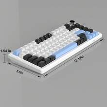 MageGere -STAR75 Mechanical Gaming Keyboard, Knob Control, 75% Compact Blue Backlit Wired Gaming Keyboard, Featuring Tactile Switches, EVA Silent Portable Design, Compatible With Tablets And Windows Systems - White - View 5