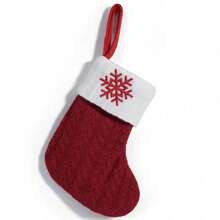 1pc Cute Letter Christmas Sock Decoration Creative Christmas Tree Hanging Ornament Woolen Knitted Socks Decor Prop - A - View 17