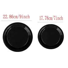 100/50/25/10/1pc Black Paper Plates, Luxury Party Plates, Suitable For Wedding, Birthday, Banquet, Picnic, Gathering, Dessert And Food Display, Disposable For Quick Table Cleanup, Holiday Party Table Decor Paper Plates - Black - View 11