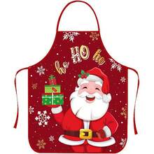 Christmas Kitchen Chef Cooking Apron, A Cute Santa Baking Apron, A Christmas Party Gift, Suitable For Cooking, Barbecue Activities And Christmas Party Decorations. - Multicolor - View 11