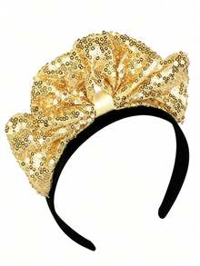 1pc New Halloween Bow Sequin Headband Women's Hair Accessory Headpiece - Multicolor - View 12