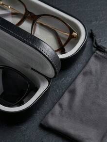 OBOVAY 2pcs/1pc Leather Double Layer Glasses Case, Dustproof & Waterproof, Suitable For Storing Glasses And Fashion Eyewear, Perfect For Daily Home Storage And Outdoor Commute, Back To School Essential - Multicolor - View 10