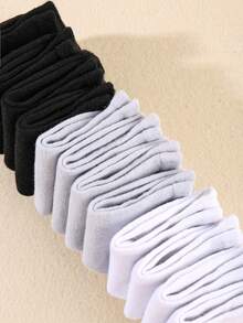 1/12/24 Pairs Random Style Solid Color Mid-Calf Sports Socks, Back To School Autumn Socks For Teenage Girls, Halloween Socks, Girls' Socks, Boys' Socks - Multicolor - View 7