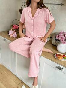 Milan-Patterned Pajama Set – Designed For Those Seeking A Blend Of Elegance And Comfort, This Pajama Set... - White - View 4