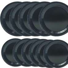 100/50/25/10/1pc Black Paper Plates, Luxury Party Plates, Suitable For Wedding, Birthday, Banquet, Picnic, Gathering, Dessert And Food Display, Disposable For Quick Table Cleanup, Holiday Party Table Decor Paper Plates - Black - View 12