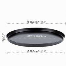 4-Piece Set Of Round Pizza Pans, 28.5 Cm Diameter, With Non-Stick Coating, Versatile Round Baking Tins, Suitable For Preparing Pizza, Cakes, And Baked Goods - Black - View 3