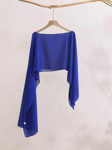 1pc Short Chiffon Cape Shawl For Women, Pullover Cape Vest To Pair With Skirts - Multicolor - View 12