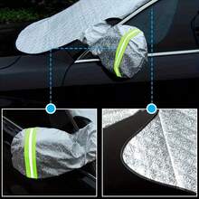 Car Snow Cover/Sunshade - Car - Car Accessories - Travel Essentials - All Season - Winter And Summer Use - Car Front Windshield Sunshade - Aluminum Foil And Fabric Material, Blocks Sun And Keeps Interior Temperature Cool - Summer Essential - Also Usable In Winter - Suitable For SUV, RV, Pickup Truck And More - With Rearview Mirror Cover Reflective Strip, Can Warn Surrounding Vehicles At Night - Christmas, Ramadan, Valentine's Day, Ramadan, Halloween, Christmas Gift - Multicolor - View 8