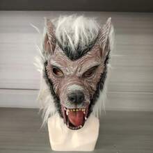 Halloween Wolf Head Latex Animal Mask, Suitable For Cosplay, Haunted House Escape Games, Party Costumes And Photo Props - Multicolor - View 12