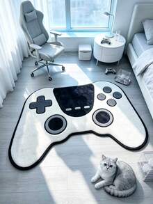 1pc White Game Controller Decorative Rug, Decorative Rug, Bedroom Decor, Small Rug, Rug, Home Decor, Living Room Rug, Living Room Small Rug, Bedroom Rug, Living Room Home Decor, Outdoor Rug, Washable Rug, Graduation Gift - Multicolor - View 3