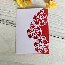1pc Christmas Card Carbon Steel Scrapbooking Metal Cutting Template, DIY Paper Card Making Craft - Snowflake - View 6