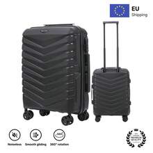 W WINGS 3 PiecesLuggage Set (20", 24", 28") | Polypropylene Hard Shell Suitcase, Combination Lock, Telescopic Handle, 360° Dual Wheels - Black - View 9
