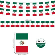 20/30pcs Mexican Bunting Flags, Small Mexican Pennants, 5.5x8.2 Inches, Durable Polyester, Suitable For Events, Parties, Commercial, Sports, Holidays, Patriotic Events, September 16th Mexican Independence Day Decoration, Sports Bars - A - View 9