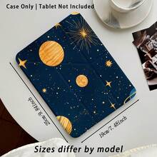 月亮星星圖案 1件平板保護殼附支架，適用於 Honor 8/9/10/X8/X8A/X9/X8Pro/X9Pro/MatePad SE 11 吋/MatePad 11 吋/11.5 吋/MatePad Pro/Apple 10代/11代 2025 (A16) - 款式37 - 查看 3