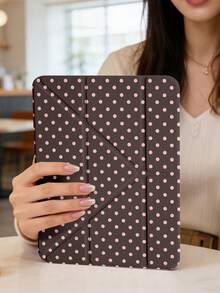 1件棕粉波點平板保護殼，相容 iPad Mini6/7/Air/Air2/9.7/10.2/10.5/10.9 (Air4-Air8)/Pro 11/10th Gen/A16/Pro 11 2024，彩繪圖案平板套，透明壓克力背殼，絲綢質感 8 折支架，自動休眠/喚醒，內建筆槽，不含筆，部分機型附相機框 - 彩色 - 查看 6
