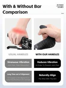 WEST BIKING 1Pair Widened Bike Handlebar Grips Built In Auxiliary Bar Rotatable Adjustable Design Anti Slip Shock Absorbing Cycling Handlebar Grips Comfortable Fatigue Relief Road Bike MTB Handlebars Cycling Accessories - Multicolor - View 9