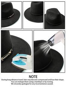 1pc Men's Minimalist Flat Brim Hat, Faux Leather Hat Band Decoration, Casual, Fashionable Versatile, Daily Commute - MZ1148 - View 4