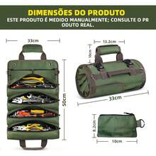[Bolsa de Ferramentas Resistente] 1 Peça Bolsa Organizadora de Ferramentas Impermeável e Resistente com Design Portátil Enrolável, Alça de Ombro Ajustável bolsa masculina - Verde Militar - Visão 4