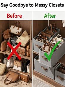 Bag Storage Organizer Divider, Handbag Closet Storage, Suitable For Students, Bedroom, Dorm, Closet Organization, Keep Your Wardrobe Tidy - Multicolor - View 2