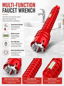 3pcs 5-In-1 Sink Faucet Wrench, Toilet Tank And Bathroom Pipe Repair Tool - View 2