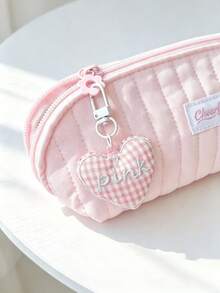 Pink Shell Pencil Case, Can Be Paired With Heart-Shaped Pendant, Fresh And Soft Korean Style, Suitable For Storing Toiletries And Keeping Items Organized, Comes With Multiple Storage Bags, Can Store School Supplies, Perfect For Back To School Season - A - View 10