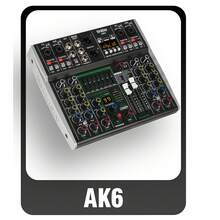 AK 6-Channel Professional Audio Mixer, 99 DSP, Bluetooth Connectivity For Mobile Phones, Built-In USB Interface, Computer Recording Capability, Compatible With 12V Car Power And 48V Phantom Power. Ideal For Live Broadcasts, Small Concerts, Etc. - Grey - View 3
