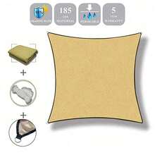 1pc Triangle Sun Shade Sail Outdoor Sun Shade Canopy Garden Yard Pool Sun Shade Fabric Awning - Khaki - View 3