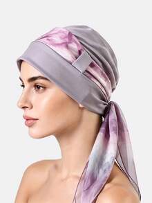 1PC Women's Printed Ribbon Headscarf, Middle Eastern Headscarf Hat, Suitable For Daily Use - Black Leopard Print - View 17