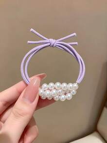 5/10pcs Pearl Hair Ties For Women, High Elasticity 4-Strand Hair Bands, Fresh Daily Hair Styling - Multicolor - View 15