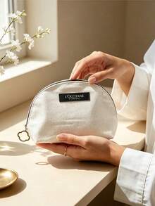 L'Occitane Cream Canvas Tote Bag, Gold Sun Print Brand Letter, Large Capacity Shoulder Handbag, Multi-Functional Storage Bag, Can Hold Books And Cosmetics, Minimalist French Style, Women's Holiday Gift LOCCITANE-GIFT-52 - White - View 9