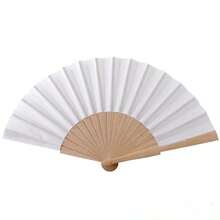 2pcs Halloween Orange Spider Web Spider Print Wooden Folding Fan, Holiday Party Costume Handheld Cooling Decorative Folding Fan - Multicolor - View 3