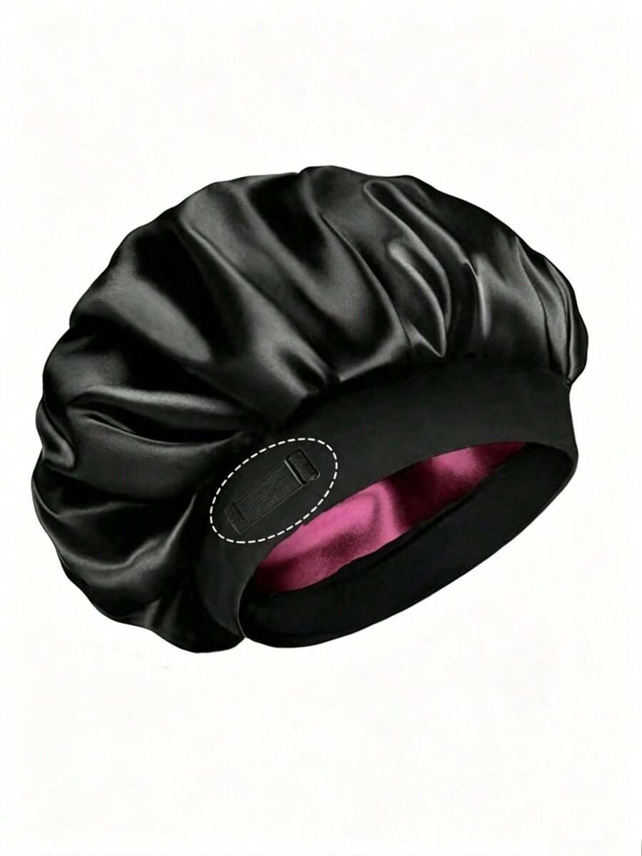 Double Layer Satin Cap, Adjustable Hat, Suitable For Women's Sleep Cap, Double-Sided Hair Net - A - View 1