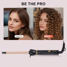 Hatteker 1pc 9mm Mini Air Bangs Ceramic Curling Iron, Small Ramen Curl Electric Curling Wand For Woolly Curls - EU C Type Plug(220-240V) - View 11