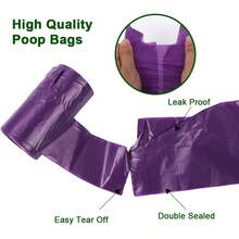 8 Rolls 120pcs Pet Dog Waste Bags, Leak-Proof Thickened With Drawstring Handle Strong Garbage Bags - View 5