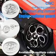 CNC Processed Aluminum Alloy Rotating Fan Cover, Engine Radiator Guard And Frame Hole Cover, Polished Heat-Resistant Cooler Fins Decorative Modification Accessories, Personalized Motorcycle Modification Parts, Suitable For VESPA150, Scooter, Qoge I125, Other Motorcycles - A - View 2